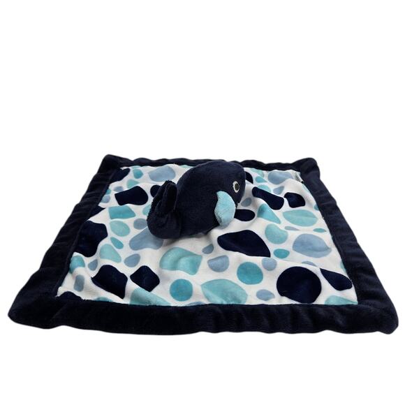 Carters Whale Security Blanket Lovey Blue Polka Dot Baby Comfort‎ Plush 14x14 - Picture 4 of 8